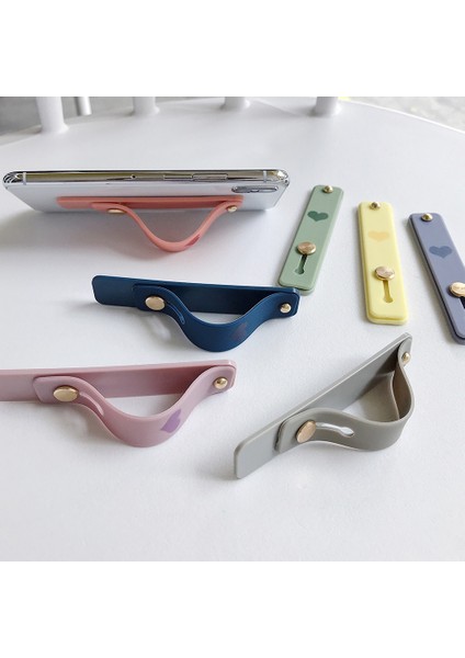 No.17 Stili 1 Adet Evrensel Silikon Telefon Tutucu Parmak Yüzük Bileklik Kayışı Itme Çekme Kavrama Streç Standı Kalp Şeker Renk El Bandı Braketi (Yurt Dışından) fırsatları