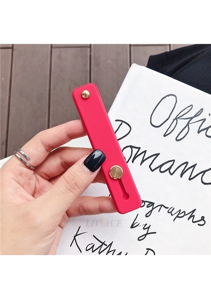 Kırmızı Stil Silikon Bileklik Parmak Yüzük Kavrama Cep Telefonu Tutucu Standı Itme Çekme Etiket Yapıştırma Evrensel El Bandı Telefon Tutucu Braketi (Yurt Dışından)