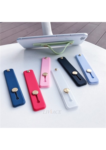 Kırmızı Stil Silikon Bileklik Parmak Yüzük Kavrama Cep Telefonu Tutucu Standı Itme Çekme Etiket Yapıştırma Evrensel El Bandı Telefon Tutucu Braketi (Yurt Dışından) modelleri