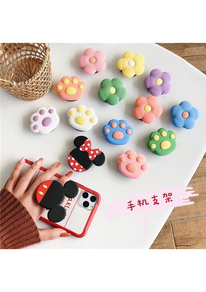 No.8 Stili Sevimli Çiçek Kedi Pençe Evrensel Cep Telefonu Gerdirme Braketi Karikatür Kat Çanta Telefon Genişleyen Telefon Standı Parmak Araç Telefonu Tutucu (Yurt Dışından) fiyatları