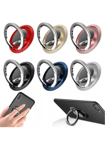 Kırmızı Stil Cep Telefonu Zil Tutucu Akıllı Telefon Standı Destek Aksesuarları Akıllı Yuvarlak Telefon Parmak iPhone Samsung Için Soket Tutucu Standı (Yurt Dışından) fırsatları