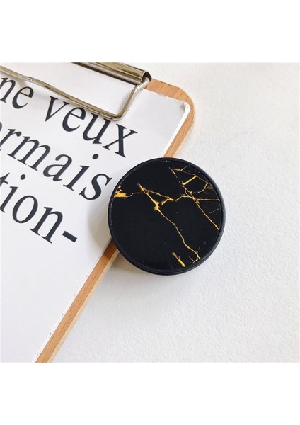 C18 Stili Parlak Popüler Mermer Genişleyen Telefon Standı Kavrama Parmak Yüzük Desteği Düşme Önleyici Yuvarlak Katlanabilir Cep Telefonu Tutucu iPhone 11 Için (Yurt Dışından)