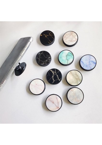 C18 Stili Parlak Popüler Mermer Genişleyen Telefon Standı Kavrama Parmak Yüzük Desteği Düşme Önleyici Yuvarlak Katlanabilir Cep Telefonu Tutucu iPhone 11 Için (Yurt Dışından) fırsatları