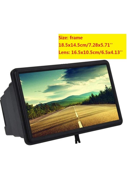 Ekran Büyüteci 01 Stili 12 Inç 3D Cep Telefonu Ekran Büyüteç Hd Video Amplifikatör Film Oyunu Canlı Büyüteç ile Stand Braketi Katlanır Tutucu (Yurt Dışından)