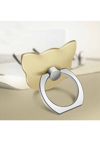 Altın Kedi Stili Parmak Yüzük Cep Telefonu Akıllı Telefon Standı Tutucu iPhone x S Plumart Telefon IPAD Mp3 Samsung Için Araç Montaj Standı (Yurt Dışından)