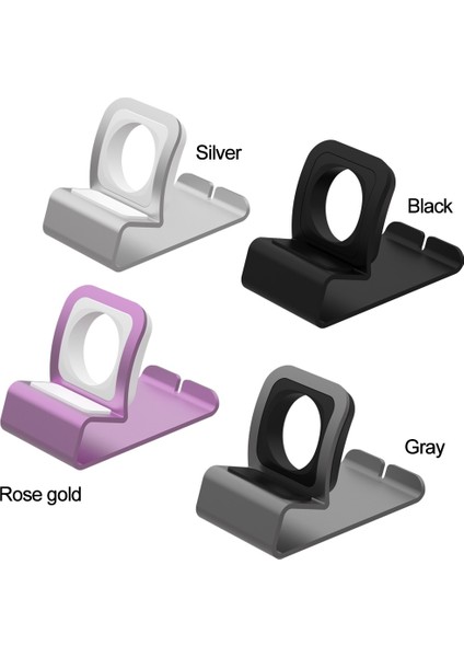 Siyah Stil Alüminyum Silikon Braket Şarj Cihazı Dock Station Apple Watch Için Şarj Tutacağı Stand Serisi Secharging Cradle Stand (Yurt Dışından) modelleri