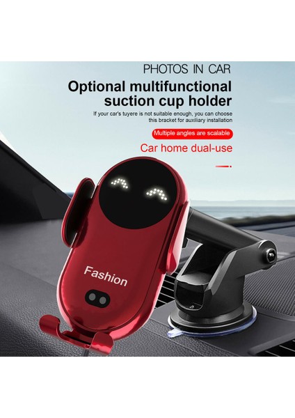 Siyah Stil Araba Kablosuz Şarj Cihazı Akıllı Kızılötesi Algılama Cep Telefonu Tutucu Hızlı Şarj Otomatik Teleskopik Braket Yaratıcı Stand (Yurt Dışından)