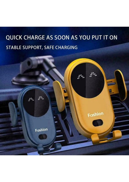 Siyah Stil Araba Kablosuz Şarj Cihazı Akıllı Kızılötesi Algılama Cep Telefonu Tutucu Hızlı Şarj Otomatik Teleskopik Braket Yaratıcı Stand (Yurt Dışından)
