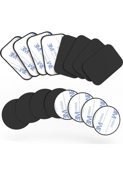 1YUVARLAK1DIKDÖRTGEN Stili Telefon Tutucu Metal Plaka Değiştirme Kitleri, Manyetik Cep Telefonu Desteği Için 3m Adhensive Araç Montaj Tutucu Aksesuarları (Yurt Dışından) modelleri