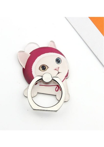 Bir Stil 360 Derece Sevimli Kedi Boyalı Parmak Yüzük Tutacağı Akıllı Telefon Telefon Standı Tutacağı Cep Telefonu Tutacağı iPhone Tüm Telefonlar Için Stand (Yurt Dışından)