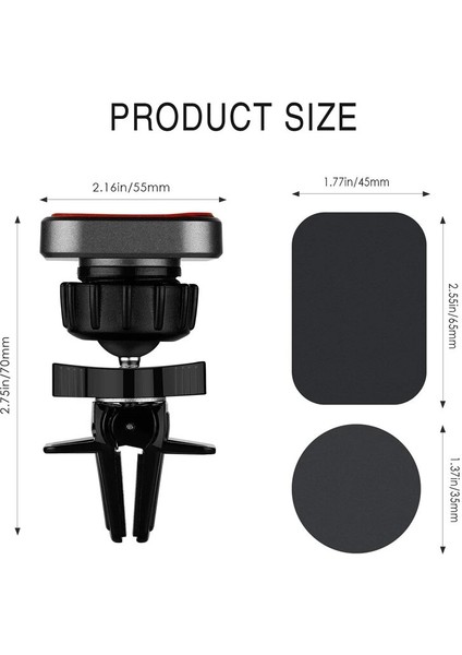 Kare-Gri Tarzı Telefon Tutucu Araba Hava Firar Montajı Evrensel Manyetik Tutucu iPhone x Için Huawei Xiaomi Güçlü Mıknatıs Araba Tutucu Cep Telefonu Standı (Yurt Dışından) fırsatları