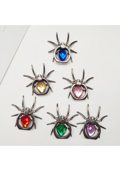 Mor Tarzı Bling Kristal Elmas Metal Örümcek Parmak Yüzük Holde Döndür Cep Telefonu Parmak Standı Samsung Için iPhone Xs Max Için Gönderildi (Yurt Dışından) modelleri