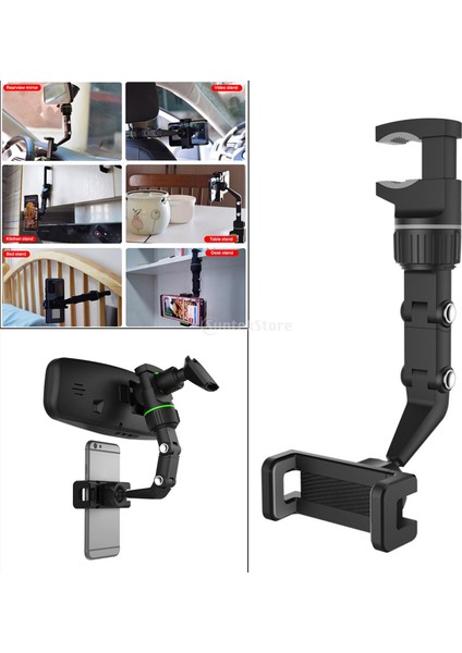 Gri Tarzı 360 ° Araç Telefonu Tutucu Dikiz Aynası Telefon Tutucu Ayarlanabilir Tutucu Klip Dağı Araba Için Gps Tutucu Oto Evrensel Işlevli (Yurt Dışından) fırsatları