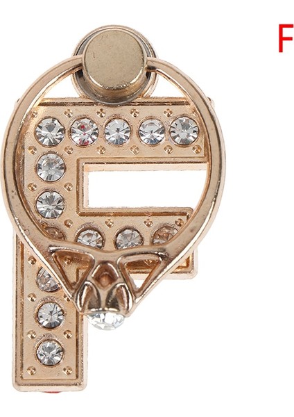 F Stili Derece Elmas Metal Harf A-Z Parmak Yüzük Akıllı Telefon Standı Tutacağı Tüm Telefon Için Cep Telefonu Tutacağı (Yurt Dışından)