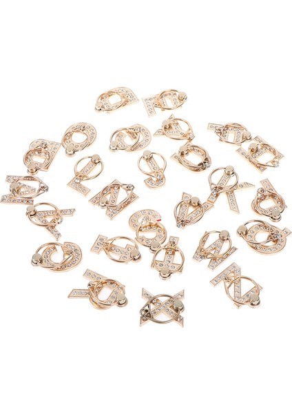 F Stili Derece Elmas Metal Harf A-Z Parmak Yüzük Akıllı Telefon Standı Tutacağı Tüm Telefon Için Cep Telefonu Tutacağı (Yurt Dışından) indirimleri