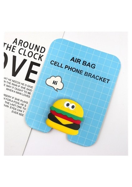 Burger Ayı Stili Lüks Sevimli Karikatür Parmak Cep Telefonu Kolu Braketi iPhone Cep Telefonu Aksesuarı Genişleyen Stand Telefon Mobil Standı (Yurt Dışından)