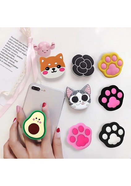 Burger Ayı Stili Lüks Sevimli Karikatür Parmak Cep Telefonu Kolu Braketi iPhone Cep Telefonu Aksesuarı Genişleyen Stand Telefon Mobil Standı (Yurt Dışından) fiyatları