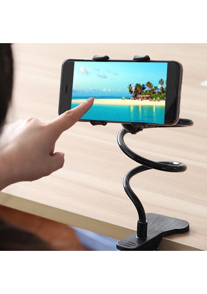 Mor Tarzı 360 Evrensel Cep Telefonu Tutucu Tembel Tutucu Braket Masa Masası Esnek Montaj Standı Kol Klipsi Hücre Desteği (Yurt Dışından) modelleri