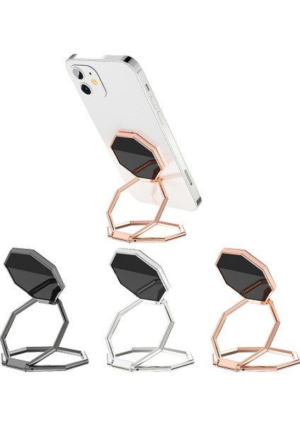 B Siyah Stil Sıcak 360 Döndürme Cep Telefonu Katlanabilir Stand Geri Ultra Ton Halka Tutacağı Çok Açılı Taşınabilir Masa Metal Parmak Kickstand (Yurt Dışından) fırsatları