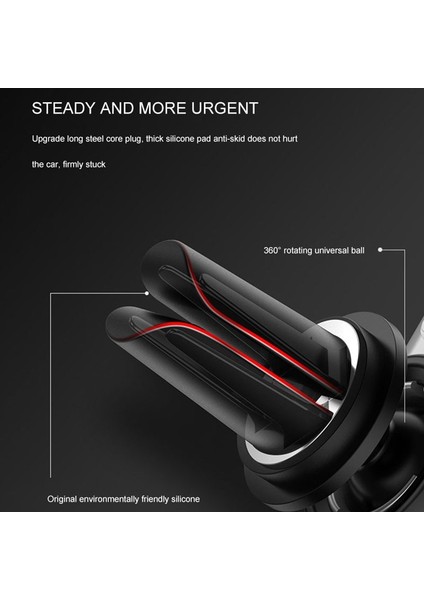 Siyah Stil Araba Yerçekimi Cep Telefonu Braketi Tembel Evrensel Hava Çıkışı Evrensel Araba Cep Telefonu Navigasyon Araba Braketi Karikatür Siyah (Yurt Dışından) modelleri