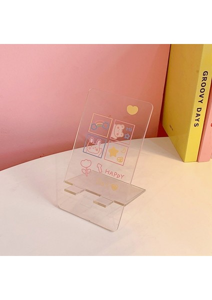 Zj3 Stili Kawaii Karikatür Akrilik Telefon Standı Tutucu Tembel Braket Montaj Masa Masası Cep Telefonu Ekran Standı Tutucu Ofis Kırtasiye (Yurt Dışından)