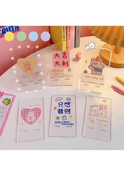 Zj3 Stili Kawaii Karikatür Akrilik Telefon Standı Tutucu Tembel Braket Montaj Masa Masası Cep Telefonu Ekran Standı Tutucu Ofis Kırtasiye (Yurt Dışından) modelleri