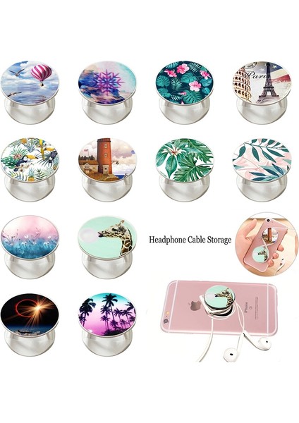 No.2 Tarzı Popüler Telefon Tutucu Popped Cep Soket Standı Renkli Çizim Dönebilen Genişleyen Halka Kavrama iPhone 13 Pro Max Için (Yurt Dışından) indirimleri