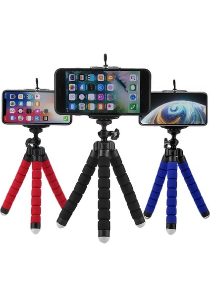 Turuncu Tarzı Mini Esnek Sünger Ahtapot Tripod Telefon Klipsi Tutucu Standları ile Cep Telefonu Kamerası Için Genişleyen Tripod Standı (Yurt Dışından)