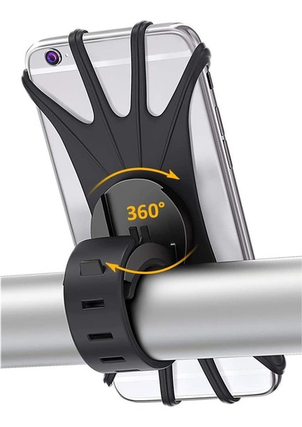 Bisiklet Cep Telefonu Tutacağı Döner Silikon Bisiklet Telefon Tutacağı 4.0 Inç-6.0 Ione Için Motosiklet Gidon Tutacağı (Yurt Dışından)