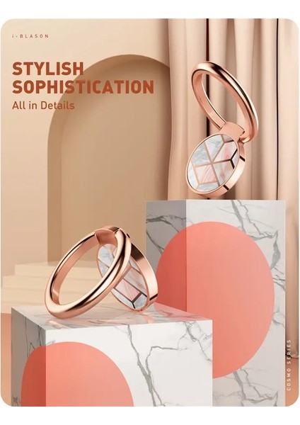 Okyanus Tarzı I-Blason Cep Telefonu Parmak Yüzük Tutacağı - Evrensel - Derece Döndürme Derecesi Flip Manyetik Arabaya Monte Edilebilir Tekme Standı (Yurt Dışından) fırsatları