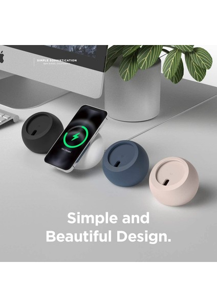 Pembe Kum Tarzı Magsafe Şarj Cihazı Tutucu Stand iPhone 12 Pro Max Silikon Montaj Masaüstü Hızlı Şarj Manyetik USB Telefon Şarj Cihazı Desteği (Yurt Dışından)