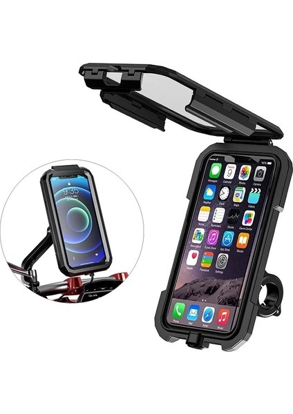 Gidon Stili Için S Bisiklet Telefon Desteği Su Geçirmez Kılıf Bisiklet Motosiklet Gidon Dikiz Aynası Standı Tutucu "cep Telefonu Montaj Çantası (Yurt Dışından) fiyatları