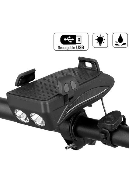 Turuncu 4000MAH Tarzı 400 Lümen Bisiklet Işık Bisiklet El Feneri LED Işlevli 4 1 Bisiklet Kornası Tutucu Güç Bankası Bisiklet Ön Lamba Telefon Standı Tutucu (Yurt Dışından) modelleri