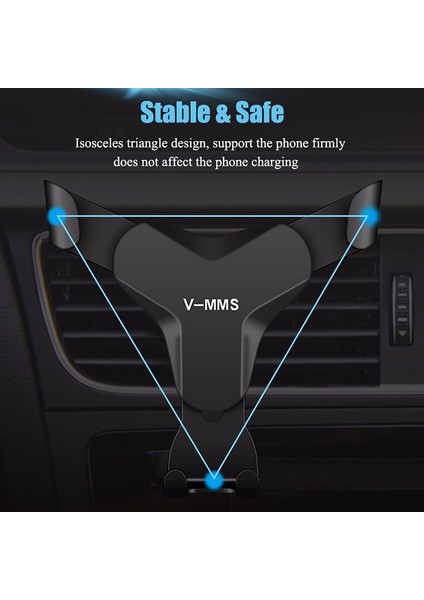 Siyah Kül Tarzı Araçta Telefon Için Yerçekimi Araç Tutacağı Havalandırma Montaj Klipsi Hücre Tutacağı Manyetik Olmayan Cep Telefonu Standı Desteği Akıllı Telefon Voiture (Yurt Dışından) fırsatları