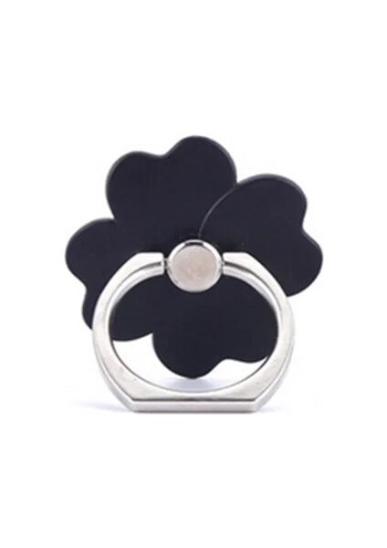 Takipçi Siyah Stil Parmak Yüzük Cep Telefonu Akıllı Telefon Standı Tutucu Cep Akıllı Yuvarlak Telefon Yüzük Kedi Çiçek Tutucu Kalp Soketi Araç Montaj Standı (Yurt Dışından)