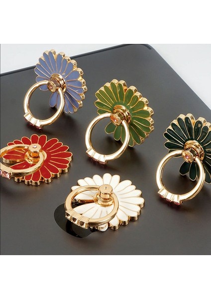 Kırmızı - Küçük Papatya Stili Parmak Yüzük Tutucu Standı 360 Derece Dönebilen Cep Telefonu Araba Standı Manyetik Montaj Telefonu Arka Sticker Evrensel Braket (Yurt Dışından) fırsatları