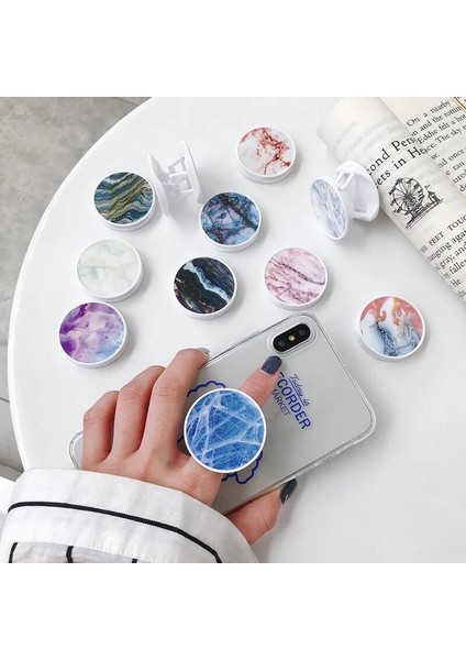 R21 Stili Popüler Mermer Genişleyen Telefon Standı Kavrama Parmak Yüzük Tutacağı Düşmeye Karşı Katlanabilir Cep Telefonu Tutacağı iPhone Xr Lus Xs 11 Için (Yurt Dışından) fırsatları