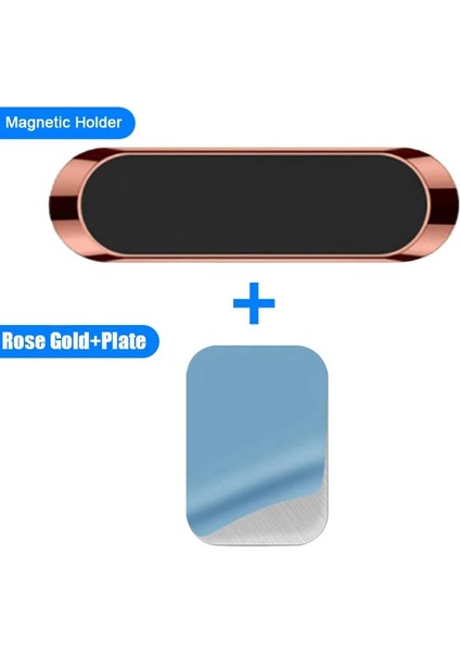 Rosr Altın Tutucu Stili F6 Manyetik Araç Telefon Tutacağı Metal Mini Bar Tutacağı Evrensel Güvenlik ve Çevre Koruma Araç Manyetik Telefon Tutacağı (Yurt Dışından)