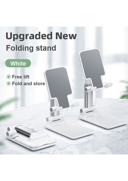 T2 Beyaz Stil Lısm Masaüstü Cep Telefonu Tutucu iPhone iPad Ayarlanabilir Tablet Için Standı Katlanabilir Masa Cep Telefonu Masa Standı Tutucu Evrensel (Yurt Dışından)