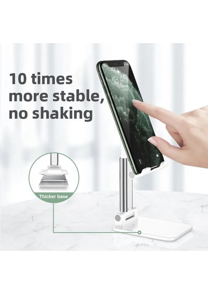 T2 Beyaz Stil Lısm Masaüstü Cep Telefonu Tutucu iPhone iPad Ayarlanabilir Tablet Için Standı Katlanabilir Masa Cep Telefonu Masa Standı Tutucu Evrensel (Yurt Dışından)