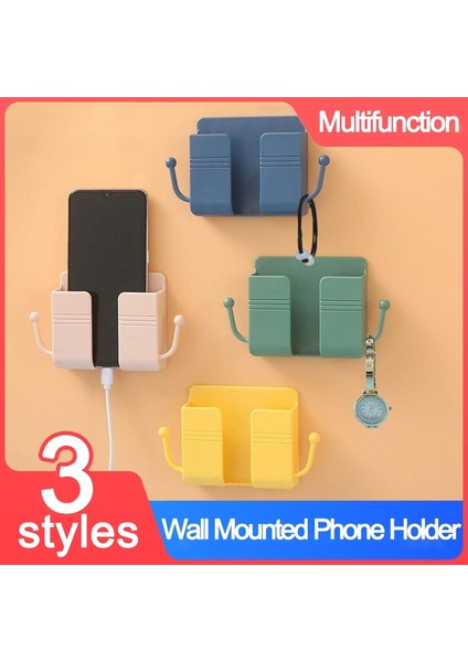 C-5pcs Pembe Tarzı Duvara Monte Organizatör Saklama Kutusu Uzaktan Kumandaya Monte Cep Telefonu Fişi Duvar Tutucu Şarj Çok Işlevli Kanca Tutucu Standı (Yurt Dışından) fiyatları