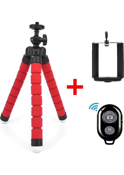 E Stili Cep Telefonu Tutucu Esnek Ahtapot Tripod Kamera Selfie Standı Monopod Desteği Telefon iPhone Için Fotoğraf Uzaktan Kumanda Tripod (Yurt Dışından)