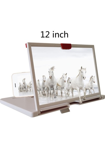 F Tarzı Inç 3D Cep Telefonu Ekran Projeksiyon Amplifikatörü Akıllı Telefon Masaüstü Braketi Evrensel Cep Telefonu Ekran Büyüteç Tutacağı (Yurt Dışından)