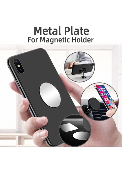 1 Adet Yuvarlak 30MM Tarzı Araç Telefon Tutacağı Metal Plaka Manyetik Tutucu Yuvarlak Kare Sticker Mobil Tablet Için Sac Demir Mıknatıs Disk Masası Araba Standı (Yurt Dışından)