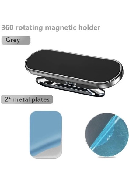 Siyah 1 Stil Oppselve Manyetik Araç Telefonu Tutucu Dönebilen Mini Şerit Şekli Standı Huawei Metal Güçlü Mıknatıs Gps Araç Montajı iPhone 11 Için (Yurt Dışından)
