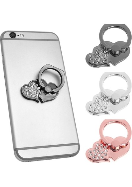 1-Rose Gold Stili Yazın Dönebilen Cep Telefonu Tutucu Kadın Kız Moda Aşk Kalp Taklidi Parmak Yüzük Toka Telefon Braketi Desteği Masaüstü Standı (Yurt Dışından) fırsatları