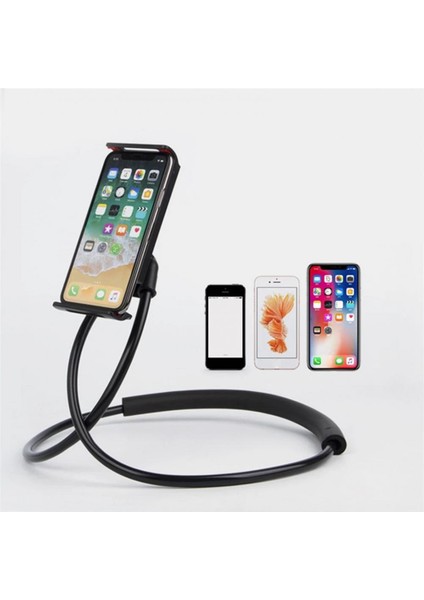 Gri Tarzı 1 Adet Cep Telefonu Tutucu Tembel Esnek 360 Derece Telefon Standı Tembel Boyun Asılı Cep Telefonu Için Bükülebilir Tutucu Desteği Huawei (Yurt Dışından) modelleri