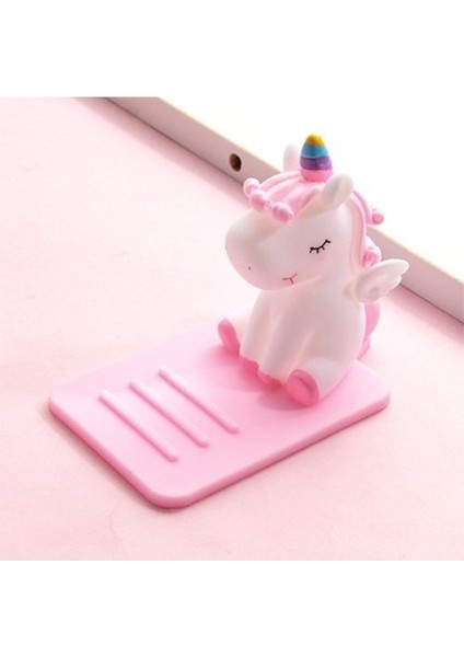 Pembe Tarzı Sevimli Kaymaz Unicorn Telefon Standı Cep Telefonu Tutucu Destek Masası Dekor Telefon Braketi IPhone x Xr 8 Xiaomi Huawei Samsung (Yurt Dışından)