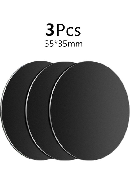 3 Adet Siyah 35MM Tarzı Metal Plaka Disk Mıknatıslı Araç Telefon Tutacağı Demir Levha Etiket Manyetik Araç Telefonu Standı Cep Telefonu Tutacağı (Yurt Dışından)