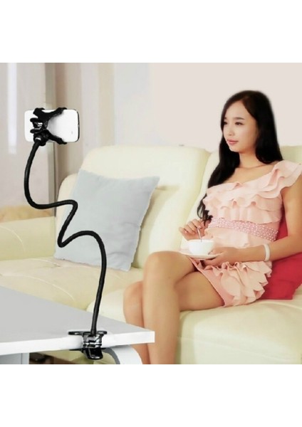 No.5 Tarzı Evrensel Telefon Tutucu Esnek Dudaklı Cep Cep Telefonu Tutucu Tembel Yatak Masaüstü Braketi Montaj Standı Standı Taban Braketi (Yurt Dışından) fiyatları